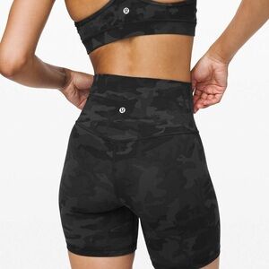 Lululemon Athletica Black Bike Shorts High-Waisted Moisture-Wicking
